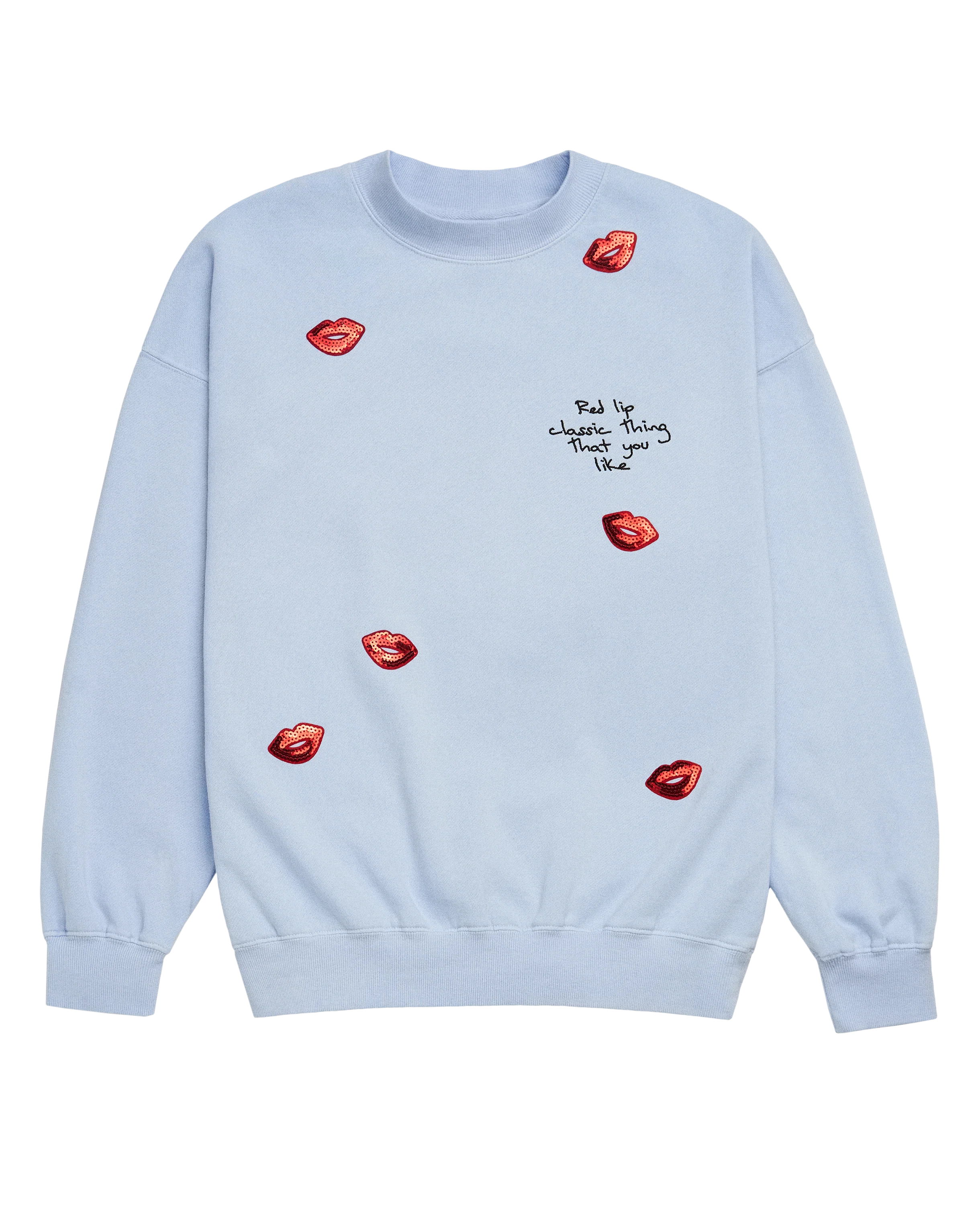 Sequin Red Lip Classic Thing That You Like Crewneck Sweatshirt