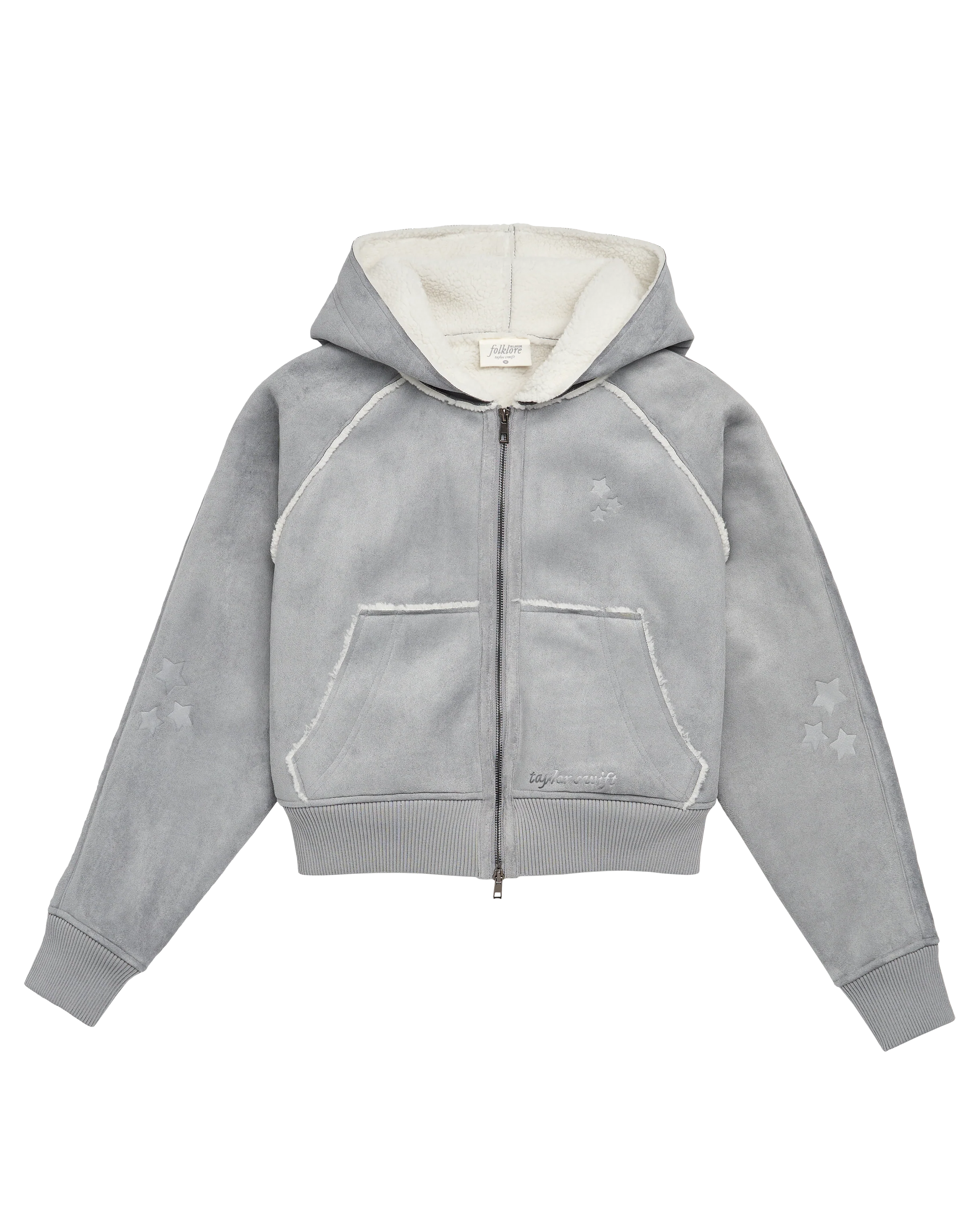 Folklore Album Gray Faux Shearling Jacket