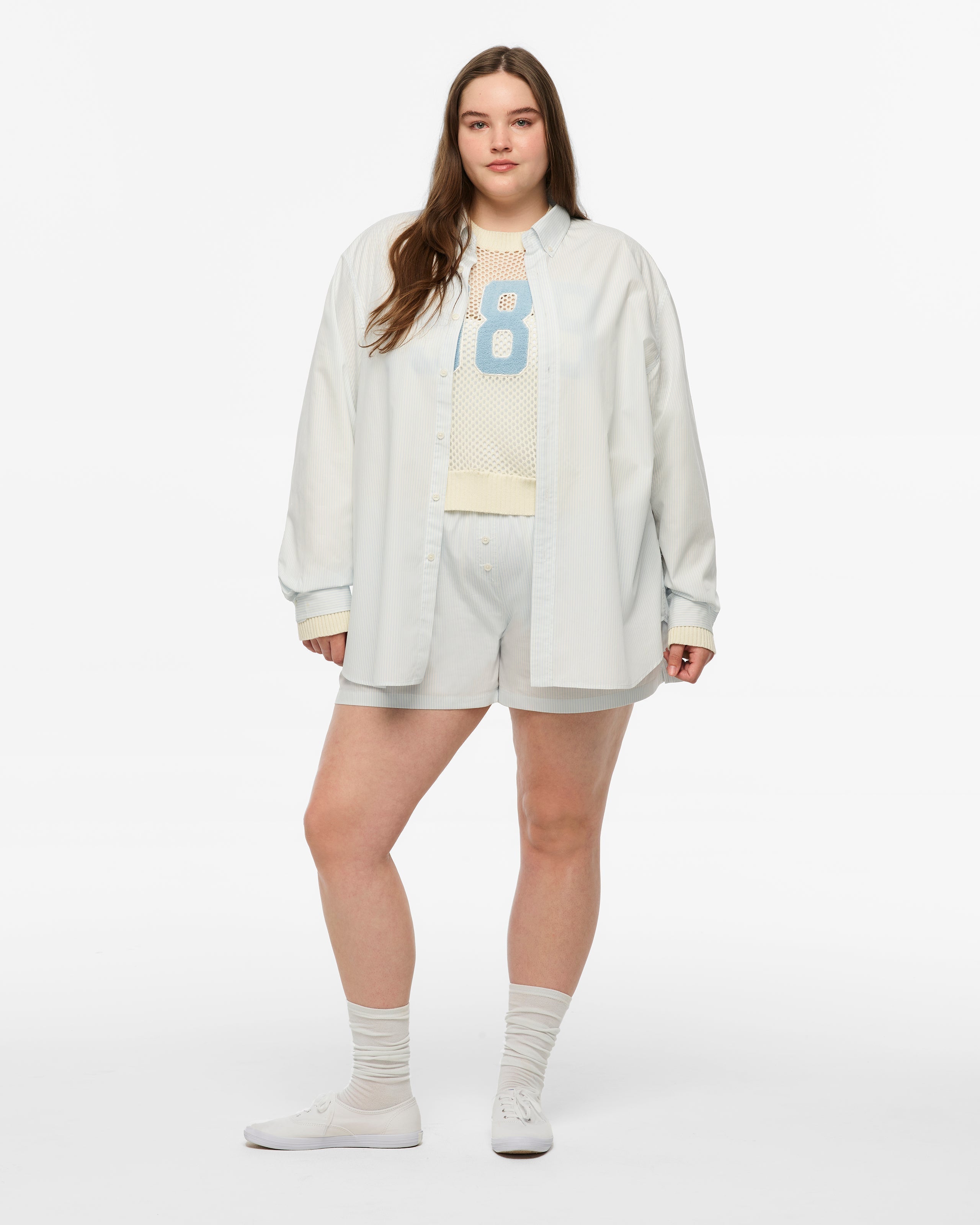 1989 (TAYLOR'S VERSION) SEAGULL BLUE STRIPE POPLIN SHIRT