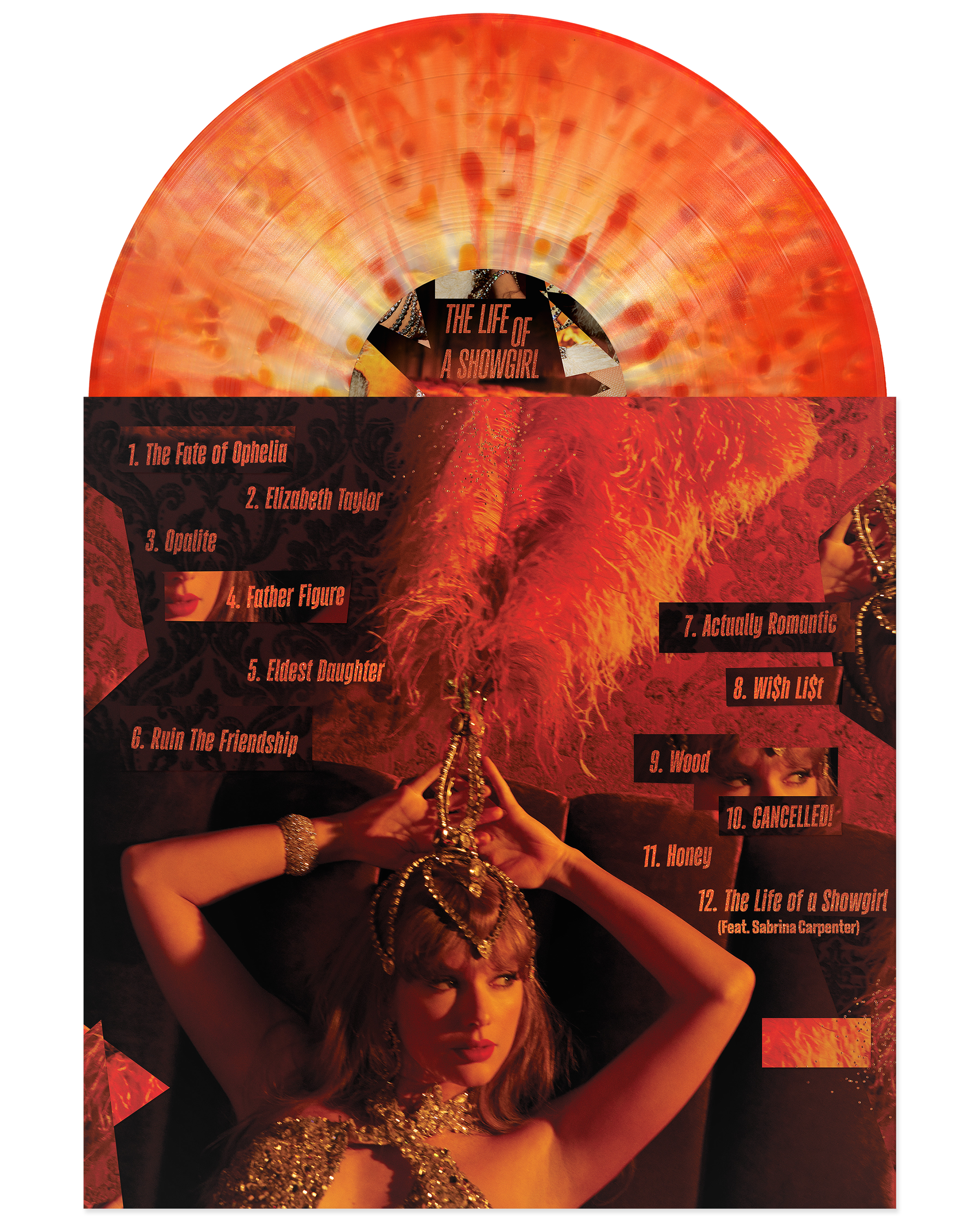 The Life of a Showgirl: Lit My Sky Up Orange Metallic Vinyl