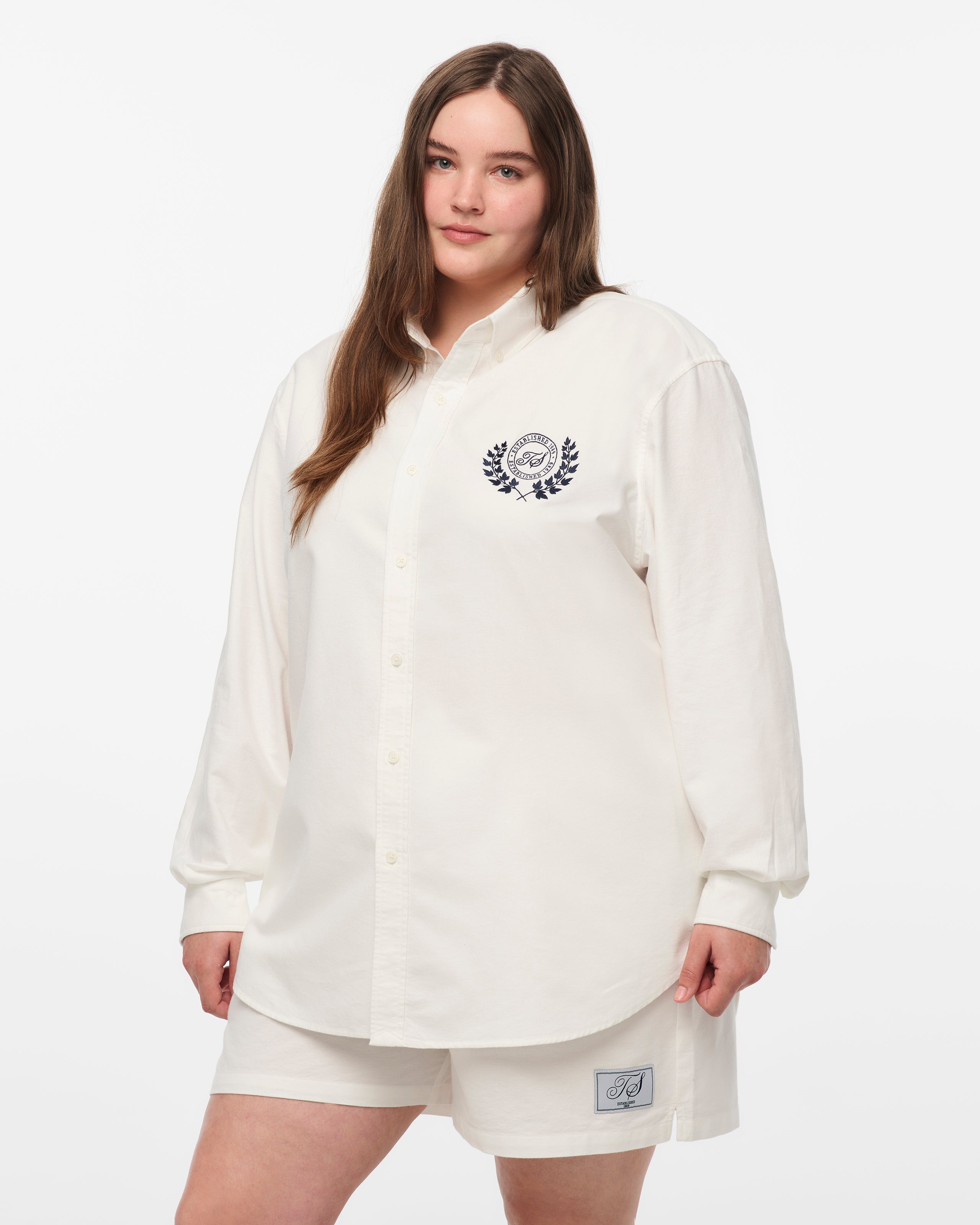 TS CREST WHITE OXFORD SHIRT