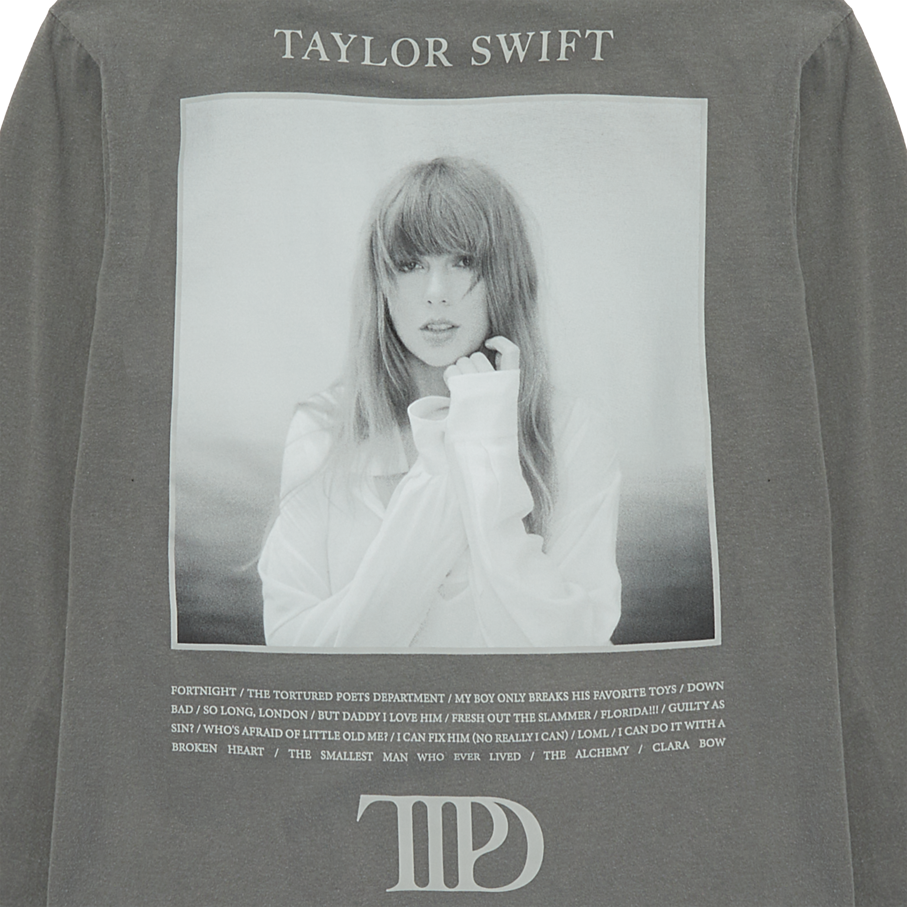 The Tortured Poets Department Gray Photo Long Sleeve T-Shirt