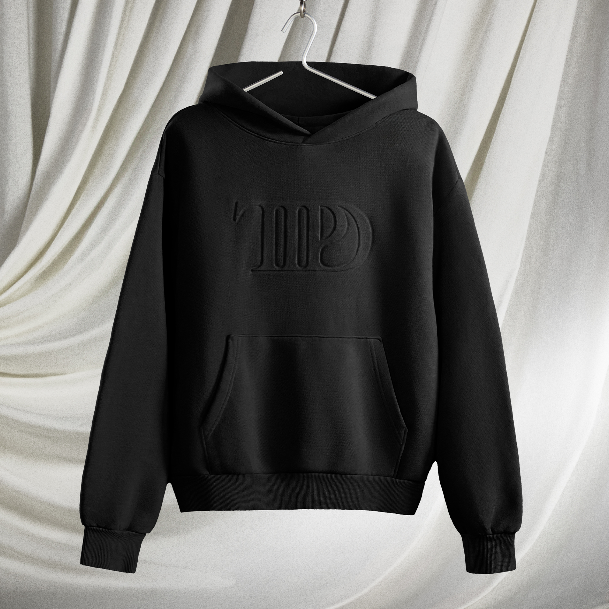 TTPD Spotify Fans First Black Embossed Hoodie