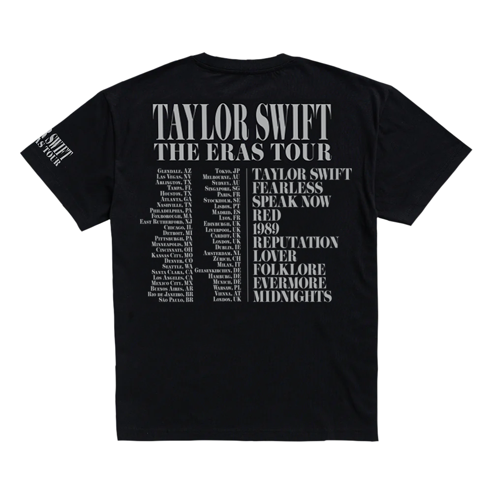 Taylor Swift The Eras International Tour Black T-Shirt