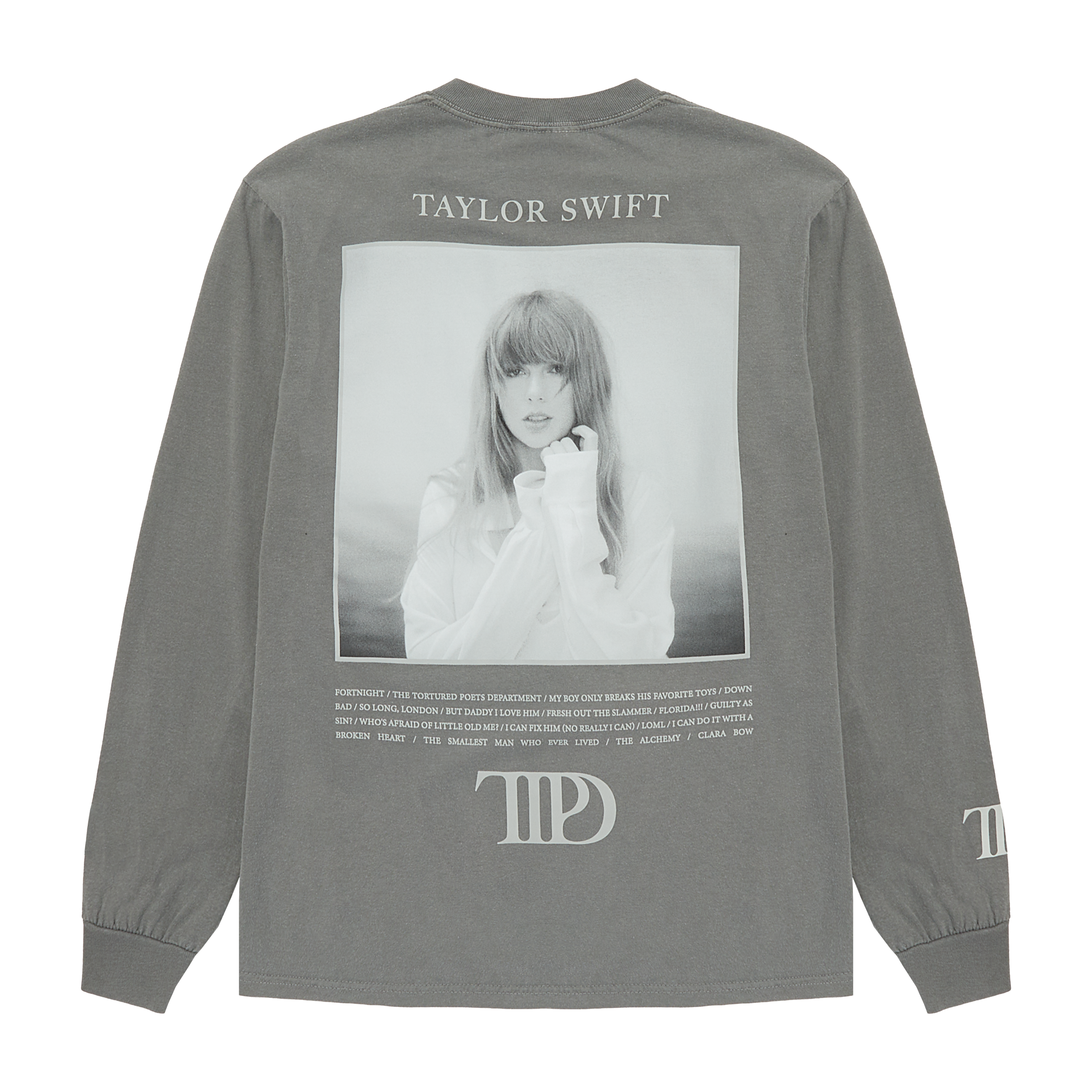 The Tortured Poets Department Gray Photo Long Sleeve T-Shirt