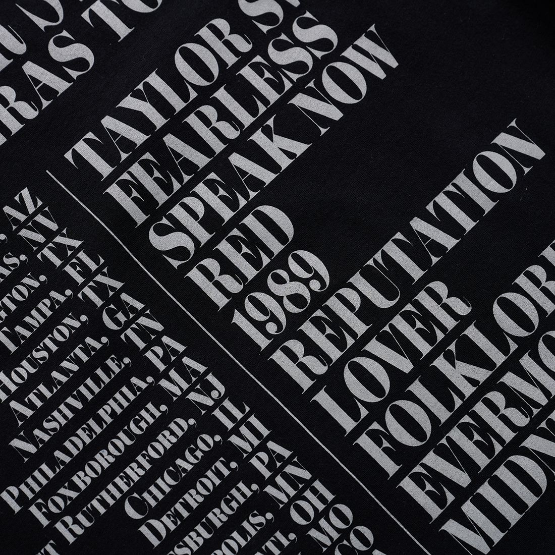 Taylor Swift The Eras Tour Black T-Shirt