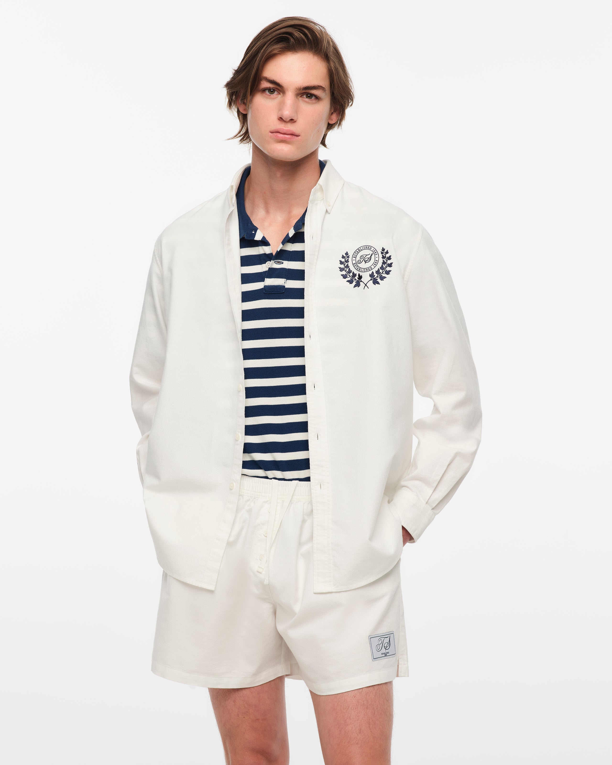 TS CREST WHITE OXFORD SHIRT