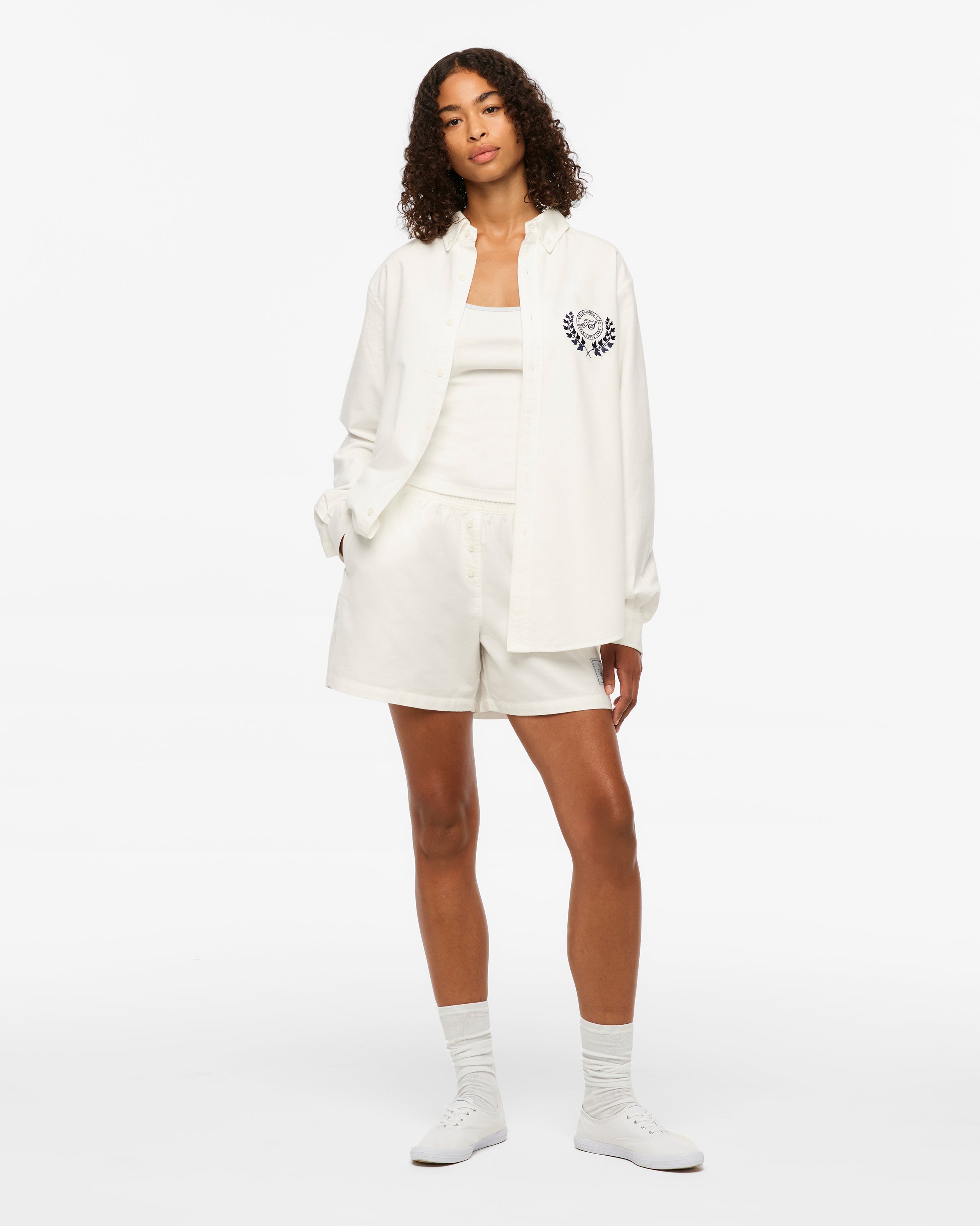 TS CREST WHITE OXFORD SHIRT