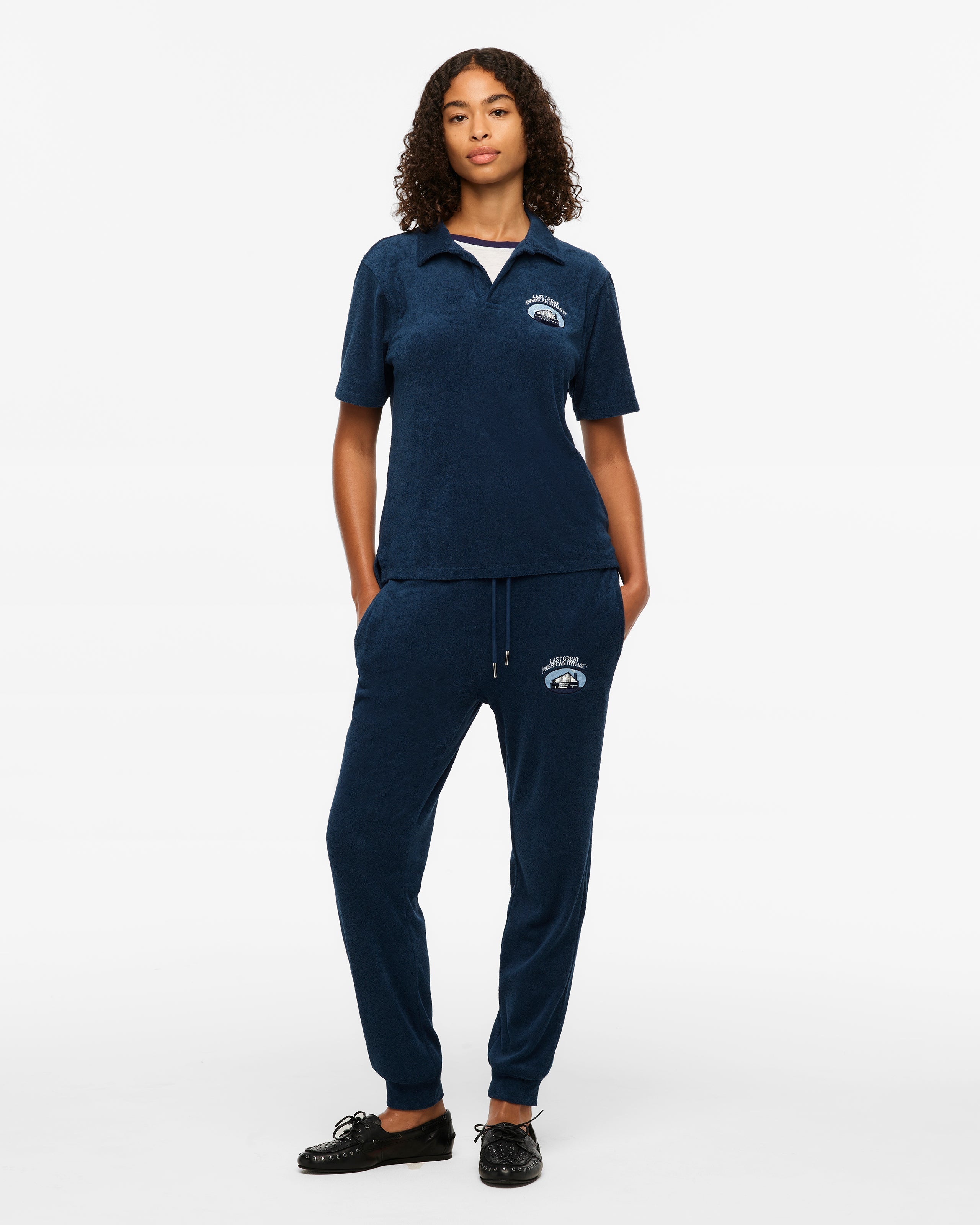 LAST GREAT AMERICAN DYNASTY TERRY CLOTH POLO