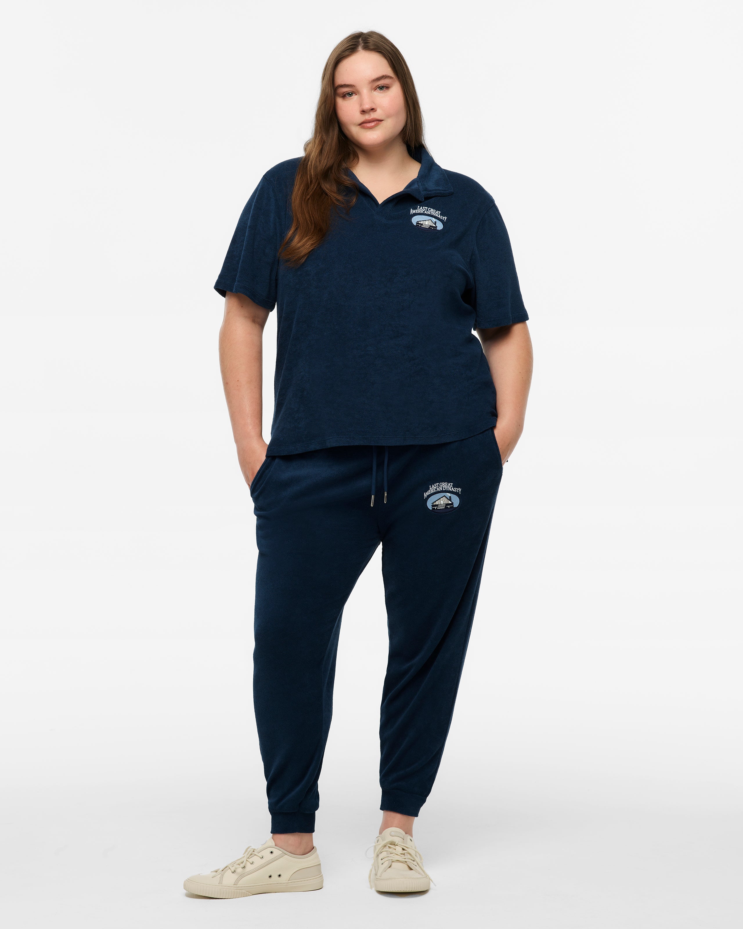 LAST GREAT AMERICAN DYNASTY TERRY CLOTH POLO