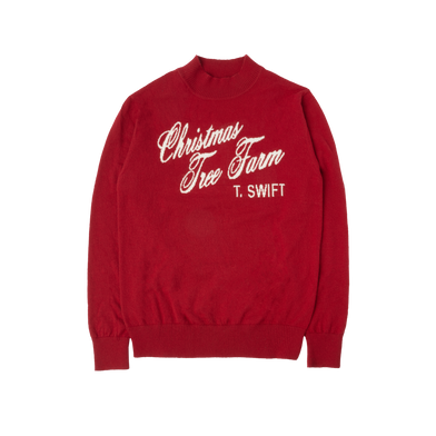 Christmas Tree Farm Red Knit Sweater