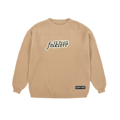 folklore Album Chenille Patch Crewneck Sweater